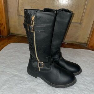 Girls Size 3 Quilted Tall Moto Boot Fabkids